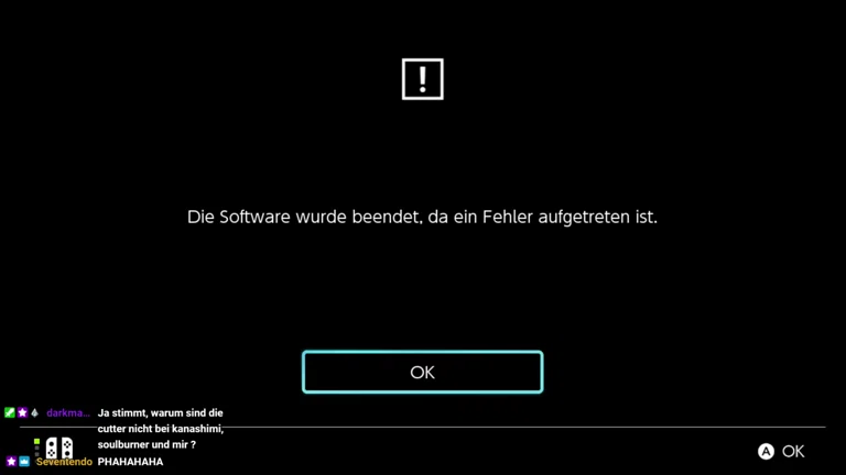 Die Software wurde beendet